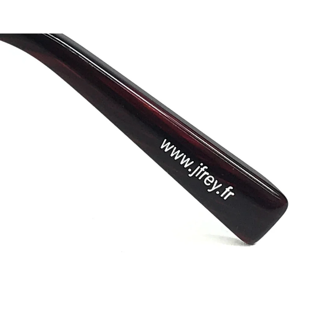 J. F. Rey Eyeglasses Frames JF2822 3545 Black Red Striped Horn Cat Eye 52-19-143